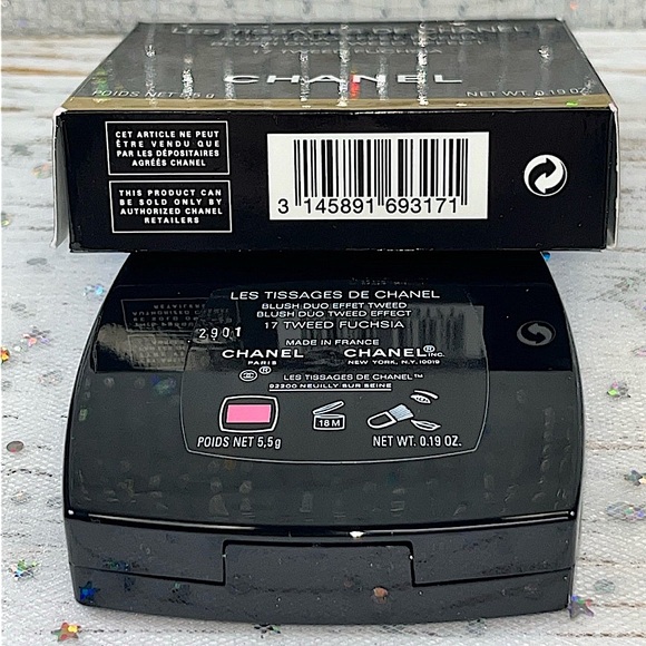 Chanel Les Tissages De Chanel Blush Duo Tweed Effect, 17 Tweed Fuchsia NIB RARE - Picture 6 of 10